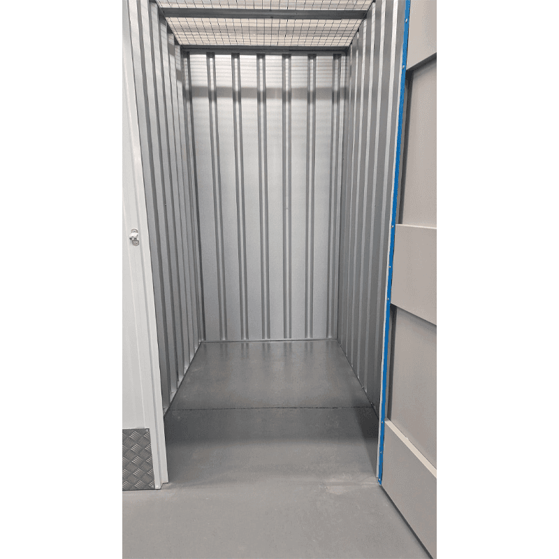 Empty 25sqft self storage unit interior view